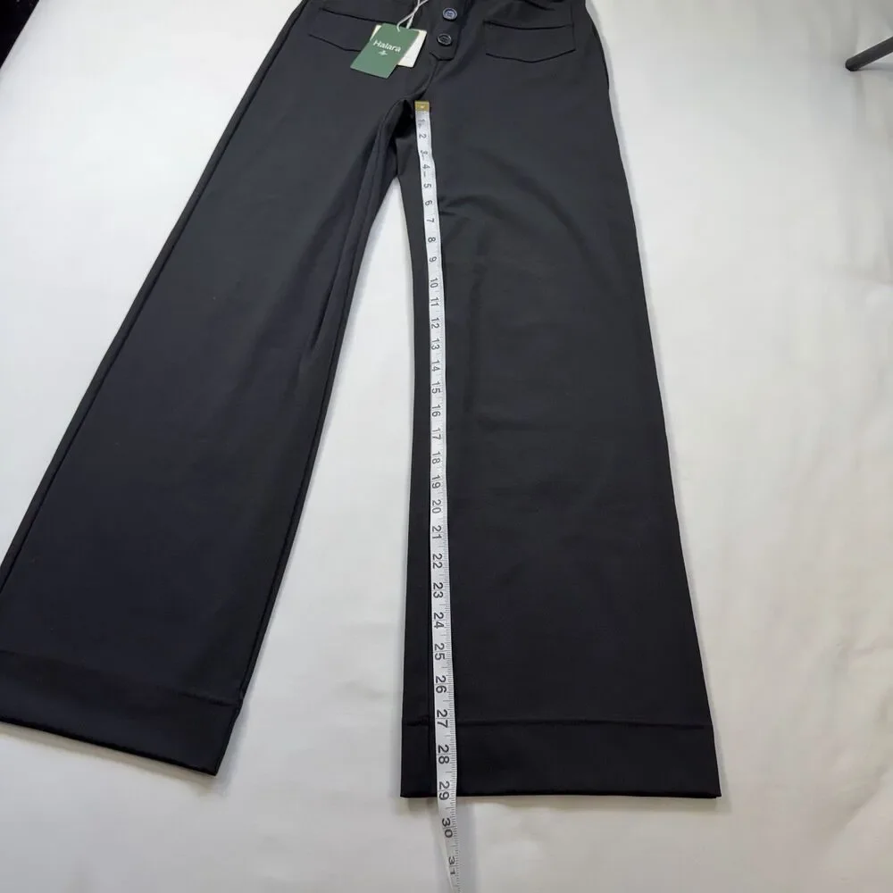 Halara DayStretch High Waisted Pockets Straight Leg Casual Pants Size XS Black